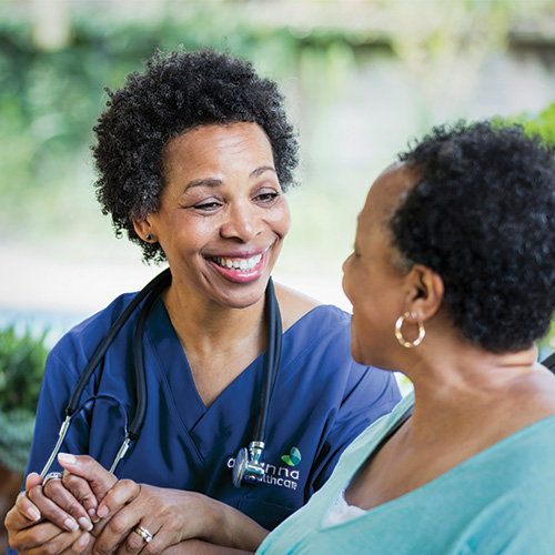 Nurse speaking with patient